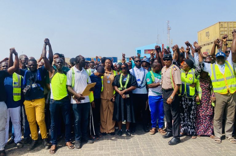 staff members of Alport Banjul gathered to deliver their petition to GPA management